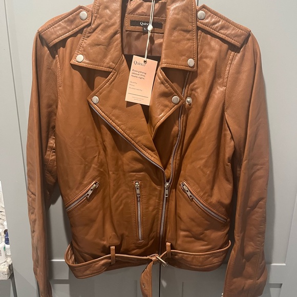 Quince Jackets & Blazers - Quince leather biker jacket sz L NWT